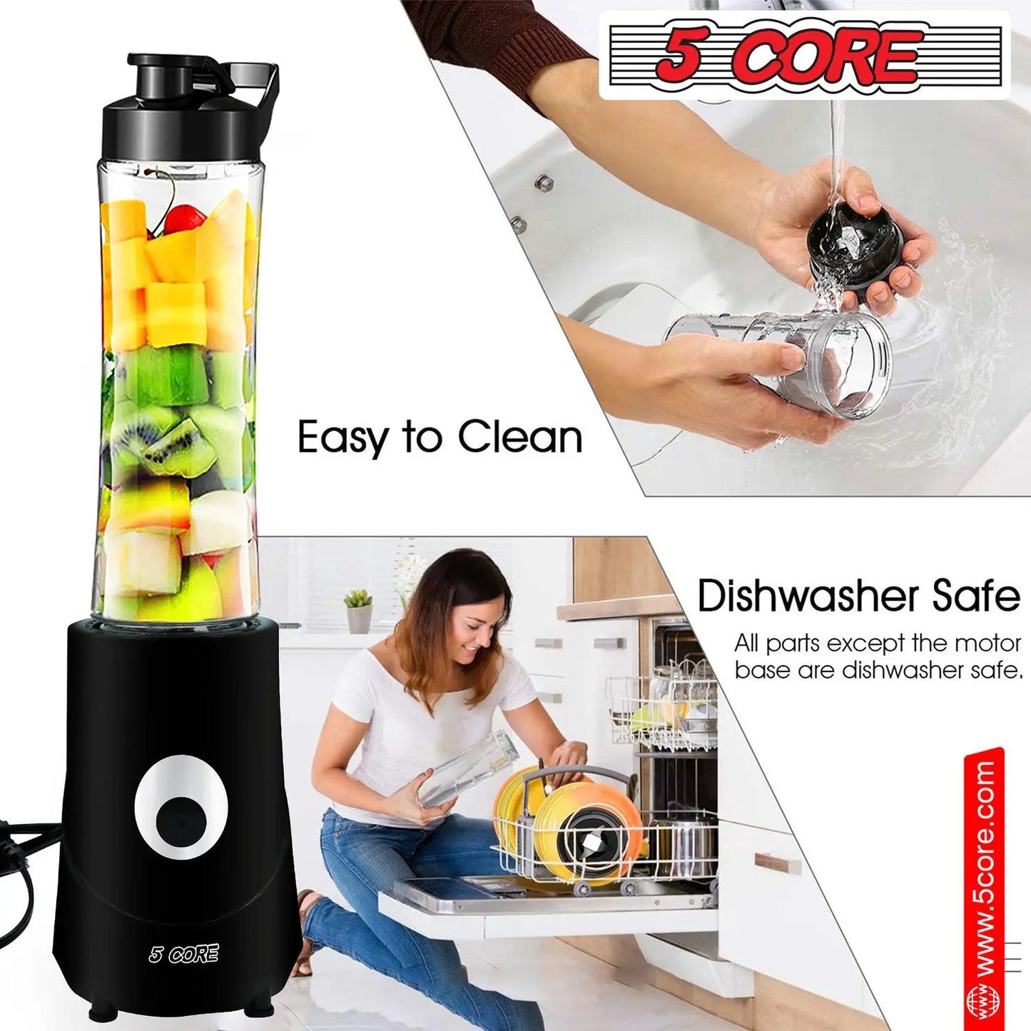 5Core Portable Personal Blender for Kitchen 20Oz Capacity 160W Smoothie Maker Blenders Online Contraptions