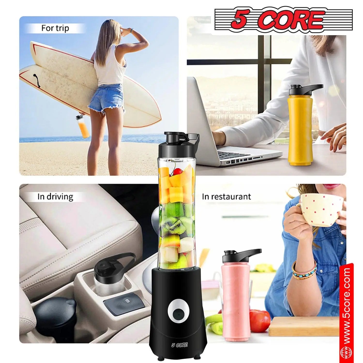 5Core Portable Personal Blender for Kitchen 20Oz Capacity 160W Smoothie Maker Blenders Online Contraptions