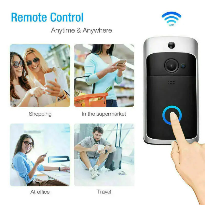 Smart Wireless WiFi Video Doorbell Phone Door Ring Intercom Security Camera Bell My Store