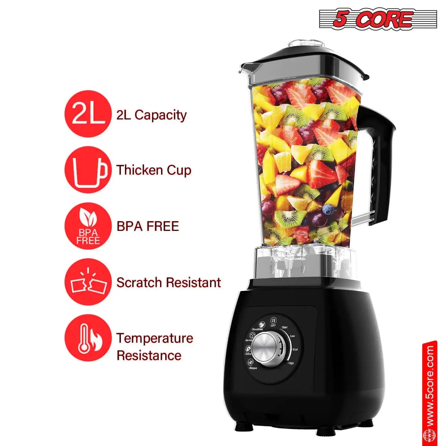 5Core Juicer Blender Machines 2000W Countertop Kitchen Smoothie Maker w 68oz Jar My Store