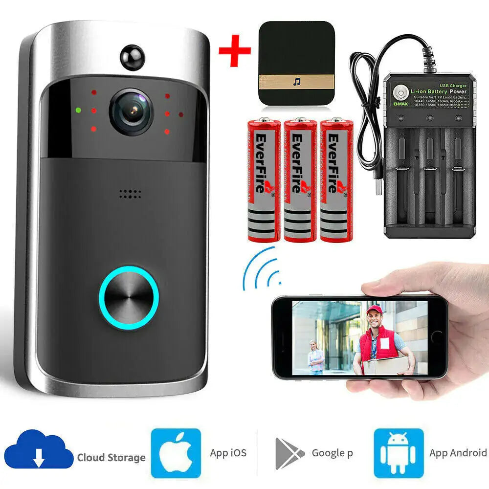 Smart Wireless WiFi Video Doorbell Phone Door Ring Intercom Security Camera Bell My Store