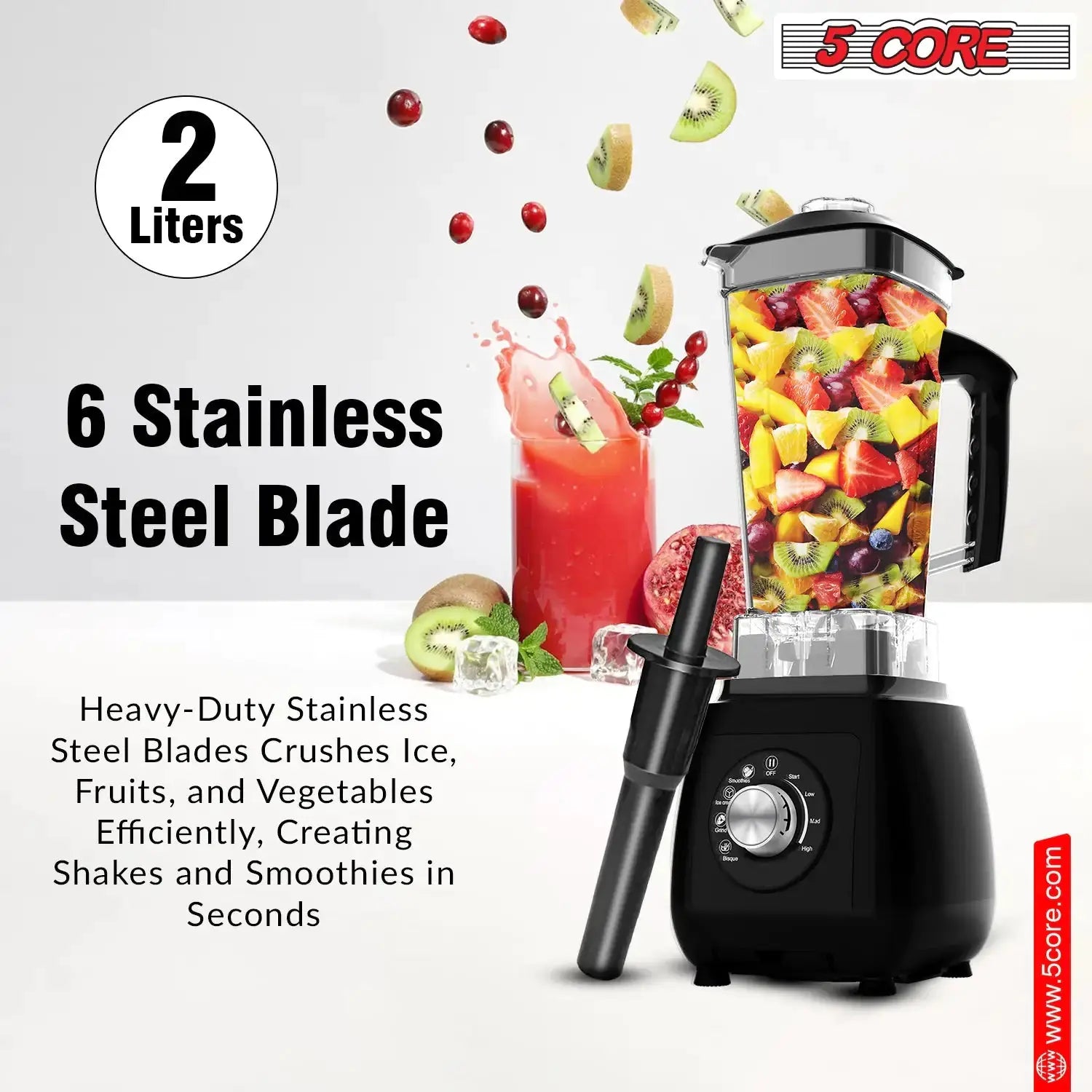 5Core Juicer Blender Machines 2000W Countertop Kitchen Smoothie Maker w 68oz Jar My Store