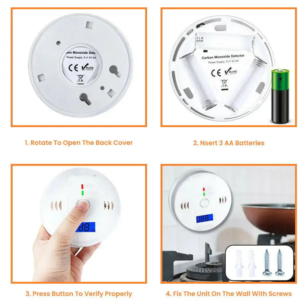 LCD Combination CO Carbon Monoxide Detector My Store