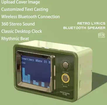 Retro Lyrics Bluetooth Stereo Mini Table Clock My Store