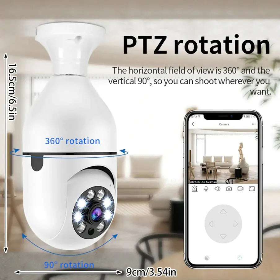 360° 1080P IP E27 Light Bulb Camera Wi-Fi IR Night Smart Home Wireless Security My Store