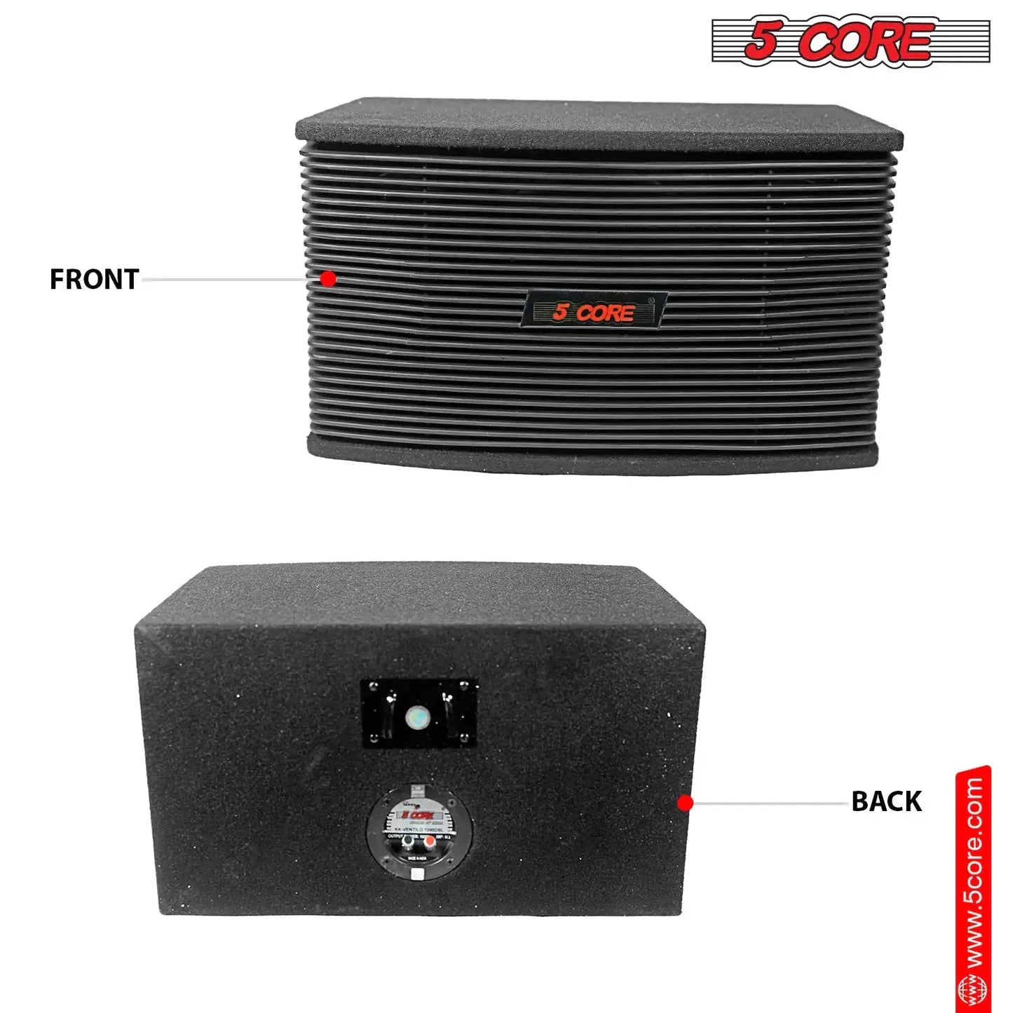 5Core Box Subwoofer for Car 1Pc Black 800W Peak Power 8 Inch Vented Trunk Speaker Woofer 8 Ohm My Store