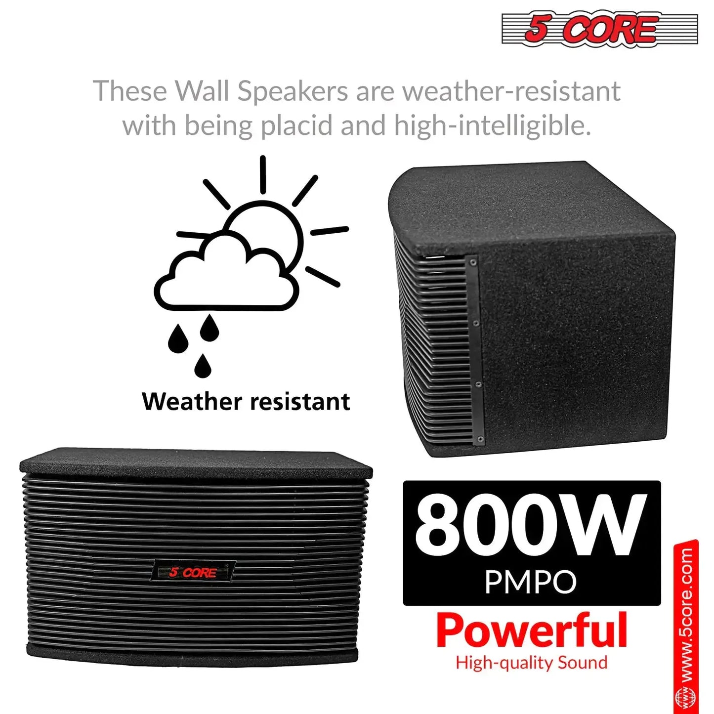 5Core Box Subwoofer for Car 1Pc Black 800W Peak Power 8 Inch Vented Trunk Speaker Woofer 8 Ohm My Store