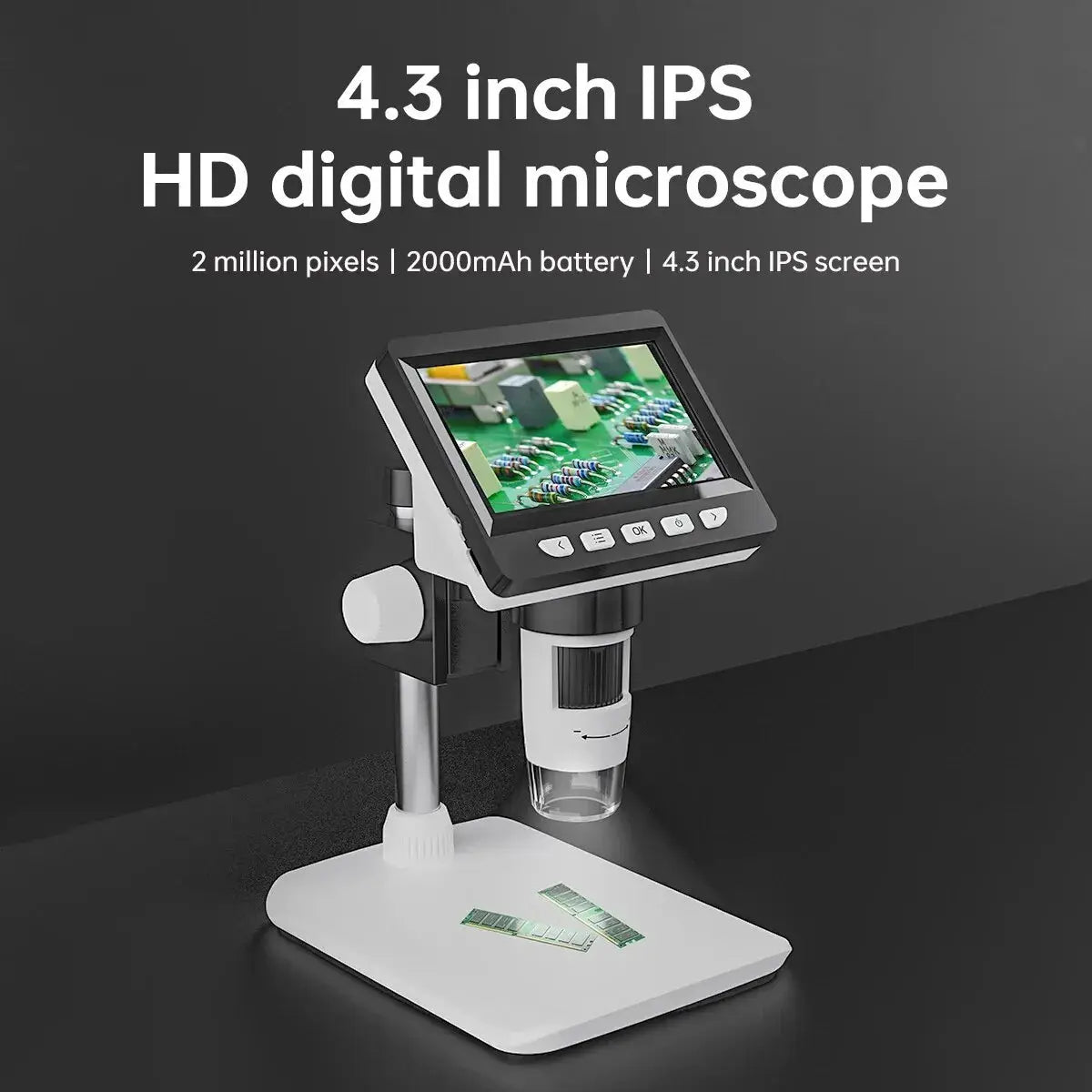 4.3 Inch Digital Microscope 1080P 50-1000x Coin Microscopio 2000mAh Soldering Microscope for Electronics Repair PCB PC Laptop INSKAM Store