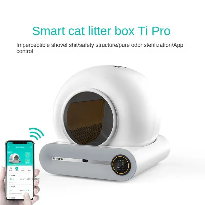 Smart Cat Litter Box, Automatic Fully Enclosed Electric Self Cleaning Litter Box MoreFore Official Store