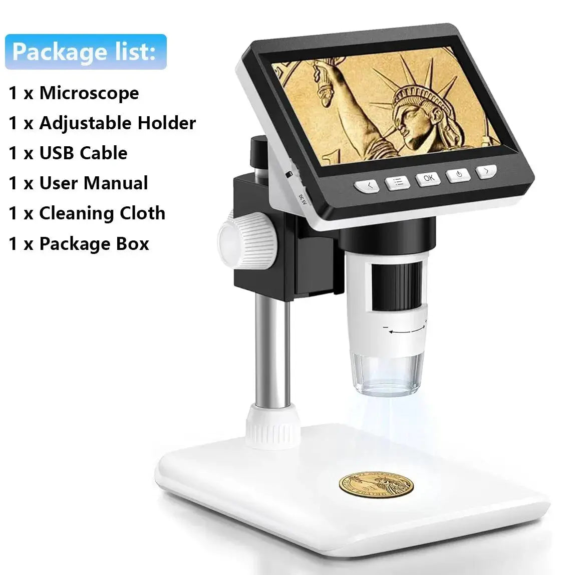 4.3 Inch Digital Microscope 1080P 50-1000x Coin Microscopio 2000mAh Soldering Microscope for Electronics Repair PCB PC Laptop INSKAM Store