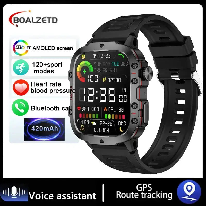 2024 New For Xiaomi Military Smart Watch Men IP68 5ATM Outdoor Sports Fitness Tracker Health Monitor 1.96" BT Call Smartwatch LIGE Smartwatch Dropshipping Store