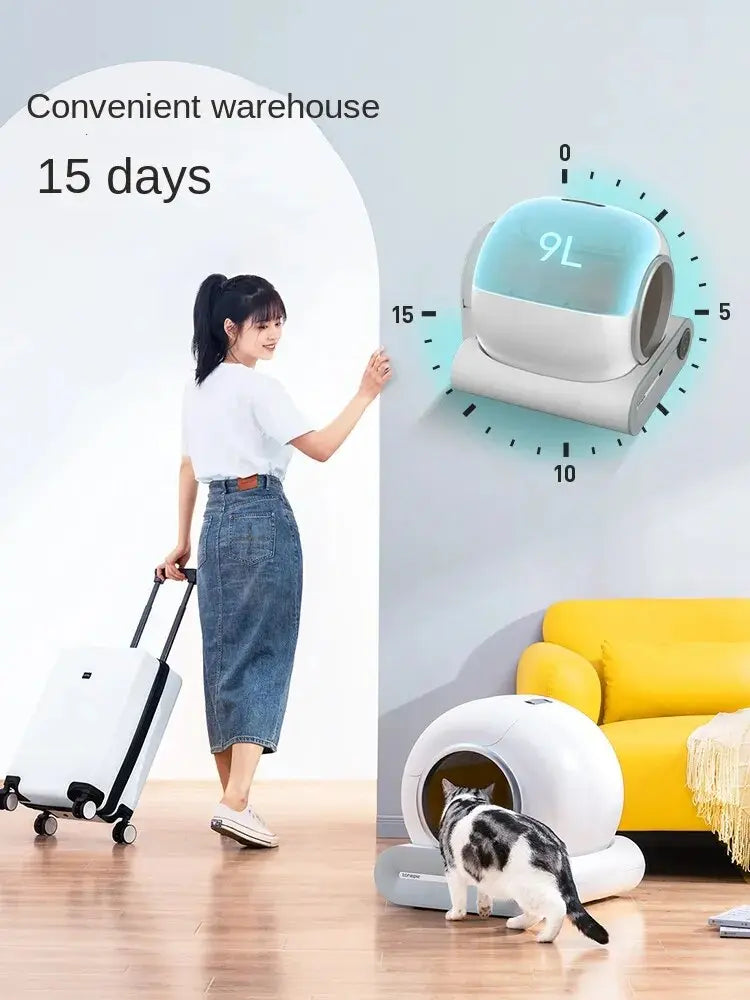 Smart Cat Litter Box, Automatic Fully Enclosed Electric Self Cleaning Litter Box MoreFore Official Store