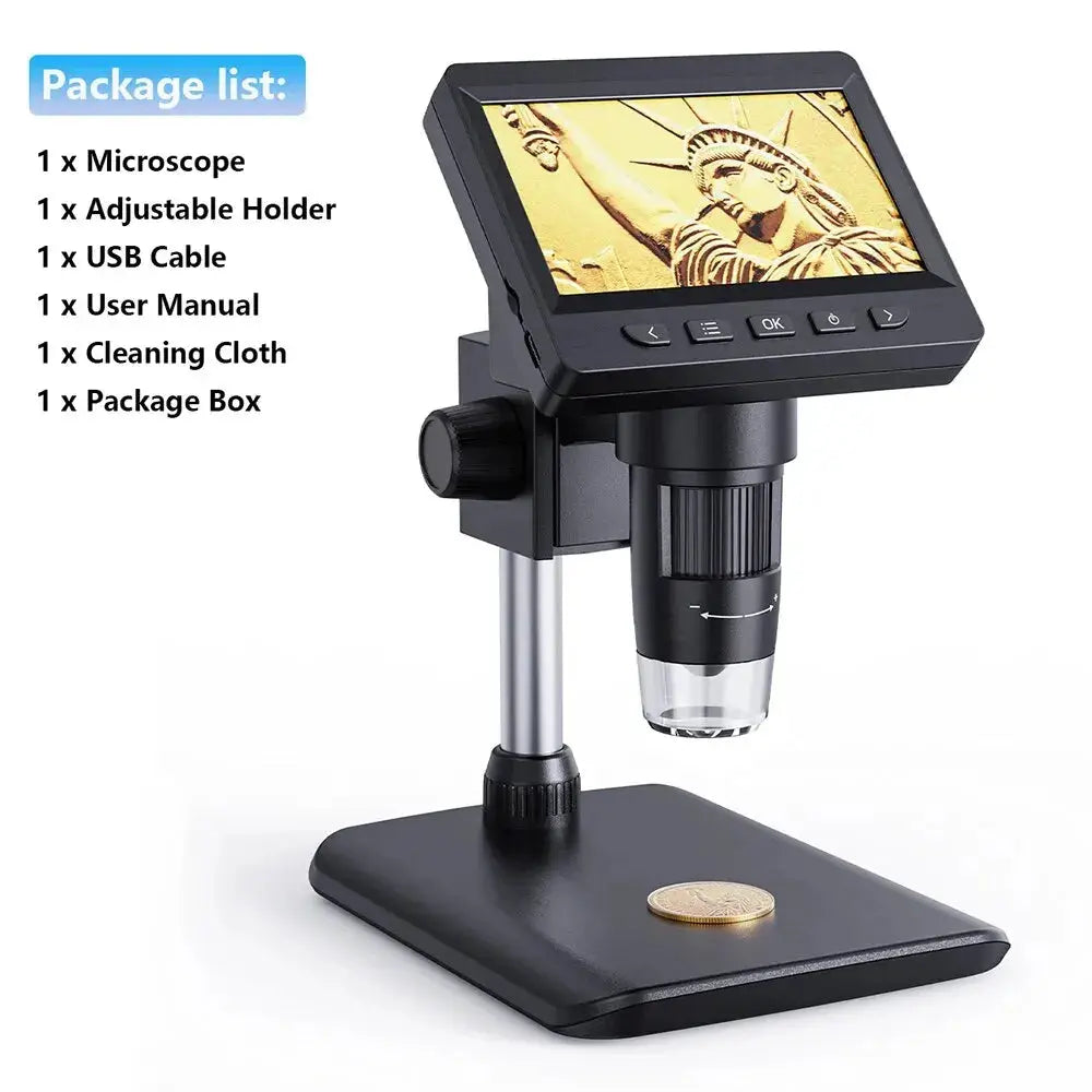 4.3 Inch Digital Microscope 1080P 50-1000x Coin Microscopio 2000mAh Soldering Microscope for Electronics Repair PCB PC Laptop INSKAM Store