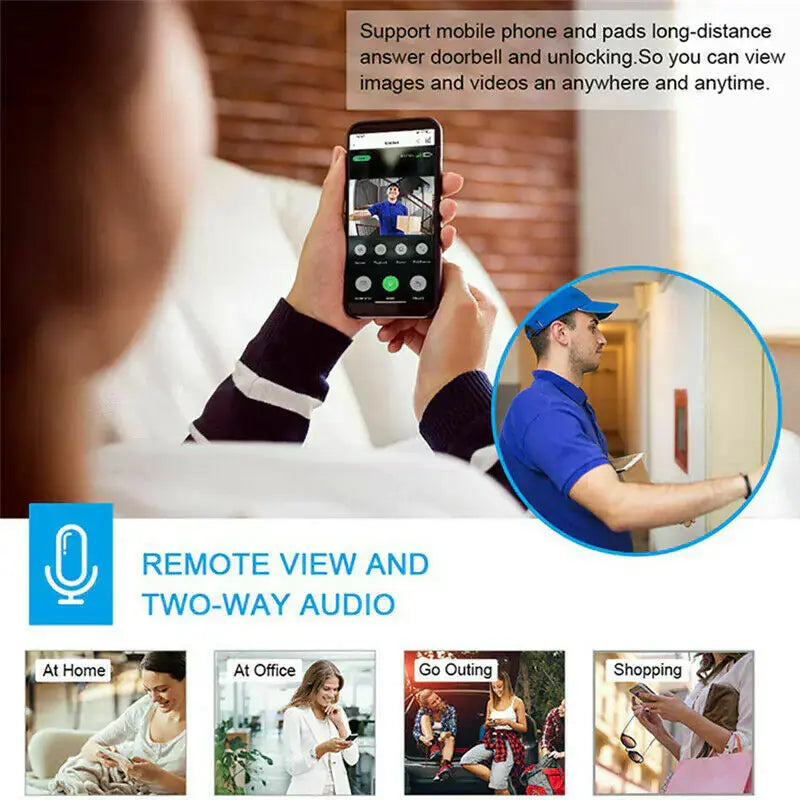 Smart Wireless WiFi Video Doorbell Phone Door Ring Intercom Security Camera Bell My Store