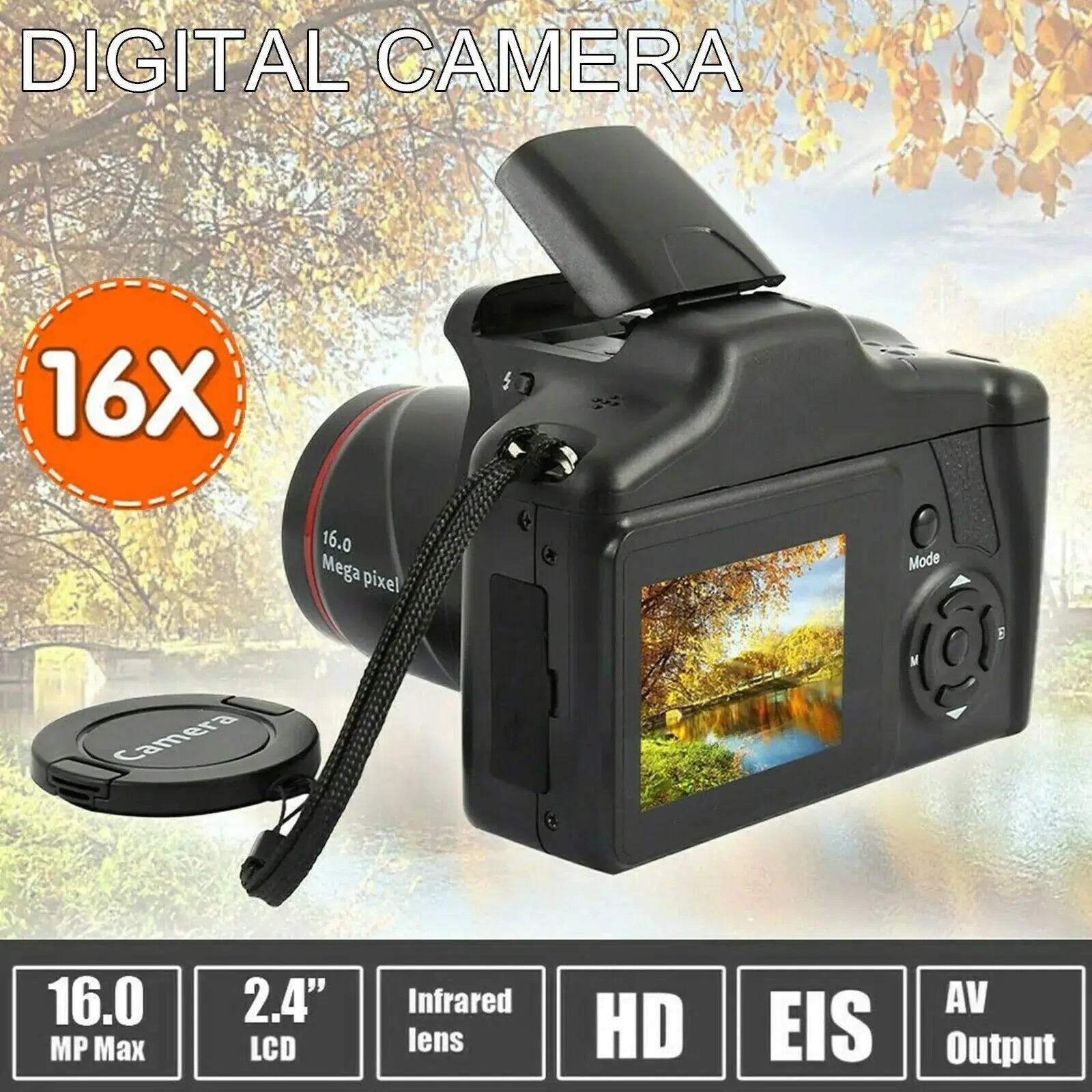 Digital Camera 3.0 Inch TFT LCD Screen 16X Zoom HD 16MP 1080P Anti-Shake Mic US My Store