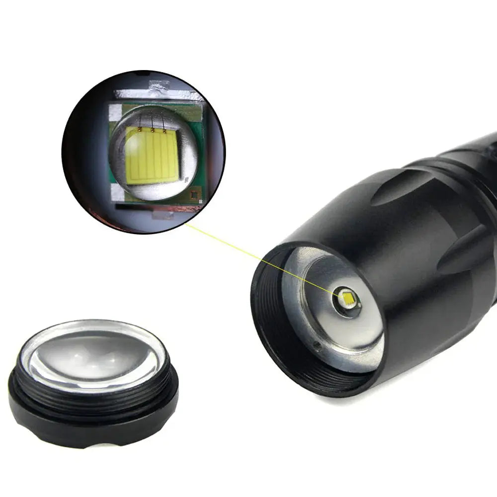 Super-Bright 90000LM LED Tactical Flashlight 5 Modes Zoomable Torch Searchlight My Store