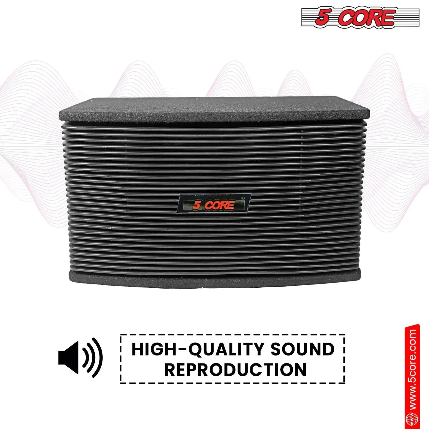 5Core Box Subwoofer for Car 1Pc Black 800W Peak Power 8 Inch Vented Trunk Speaker Woofer 8 Ohm My Store