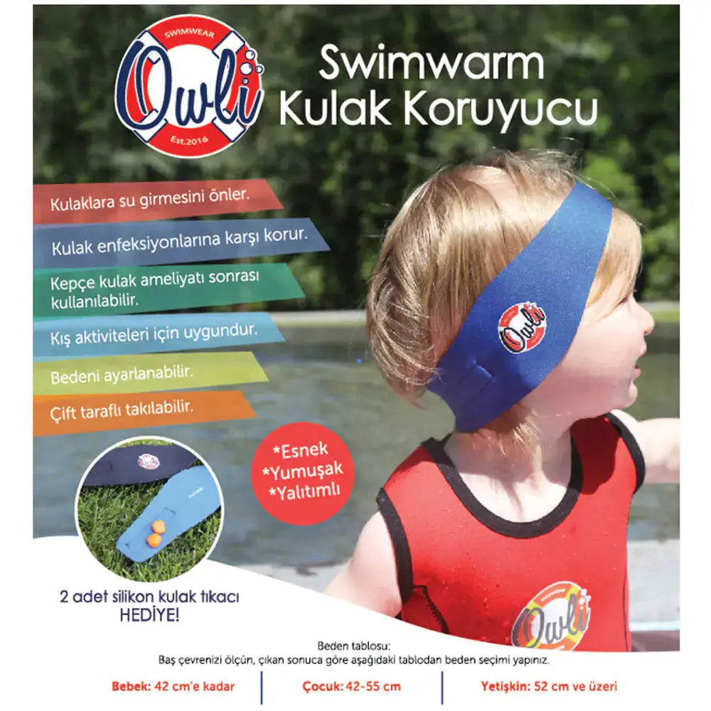 Owli Swimwarm Ear Band, Baby, Black My Store