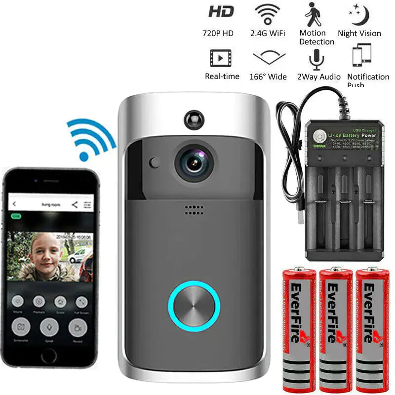 Smart Wireless WiFi Video Doorbell Phone Door Ring Intercom Security Camera Bell My Store