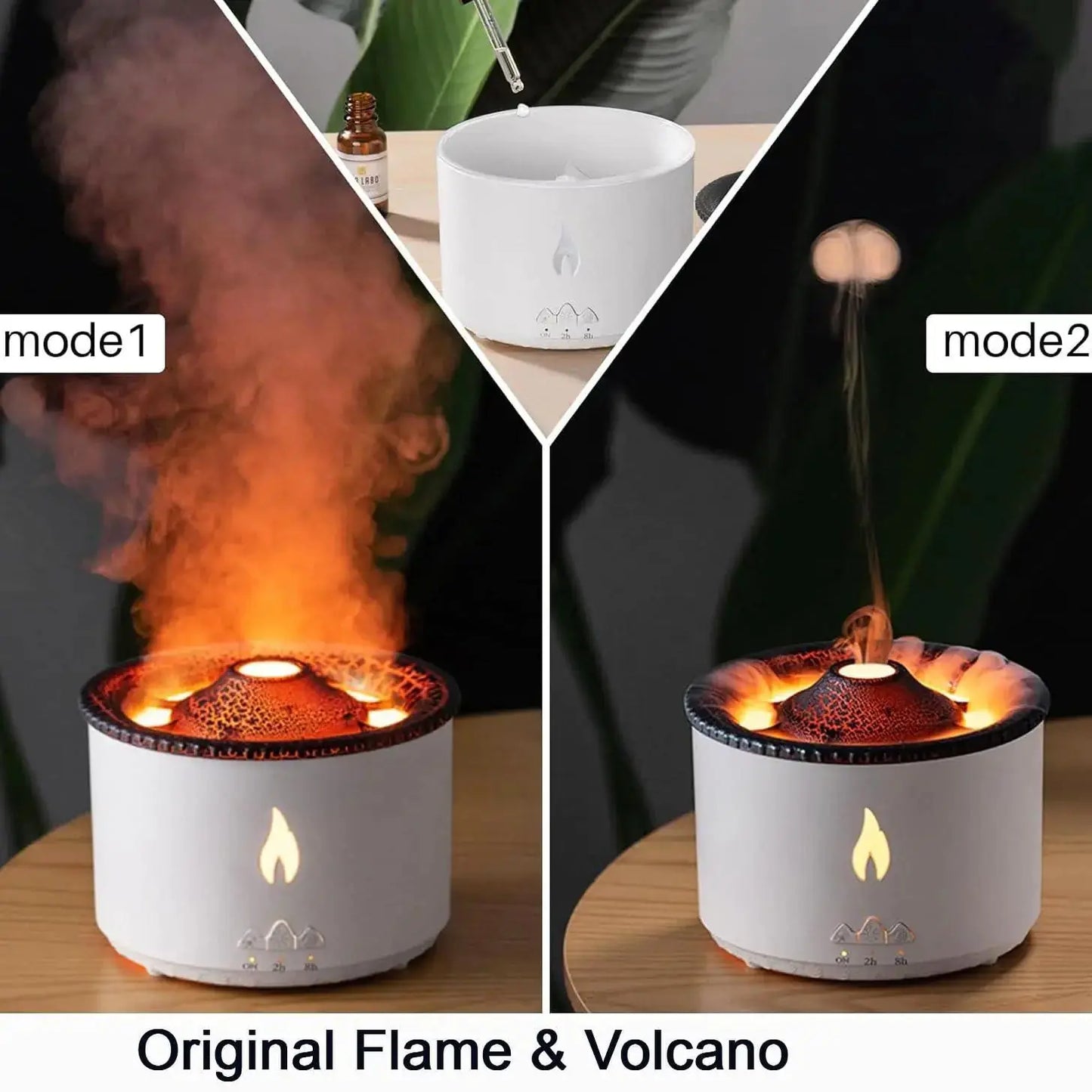 Volcano Diffuser for Essential Oils Aromatherapy Humidifier Auto Shut Off White My Store