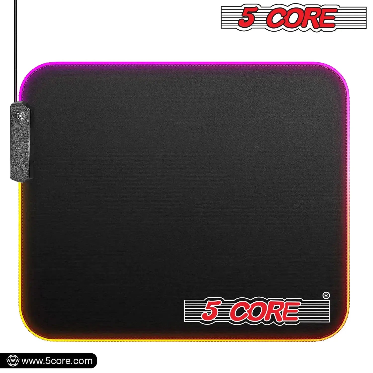 5 Core Gaming Mouse Pad RGB 12 Light Modes 2 Zone Desk Mouse Mat w Rubber Base My Store