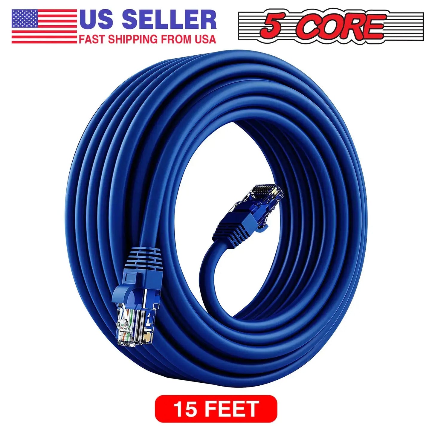 5Core Cat 6 Ethernet Cable Long Computer Internet Cables WiFi RJ45 Cord for Gaming My Store